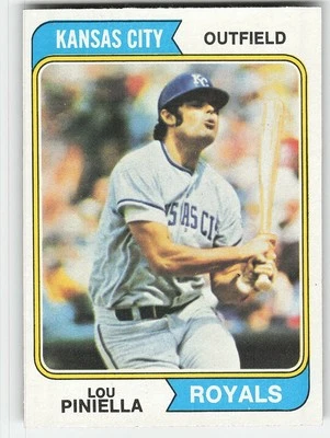 1974 Topps #390 Lou Piniella BASEBALL Kansas City Royals - Image 1 of 2