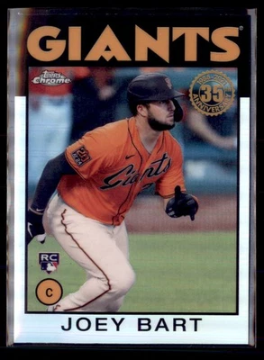 2021 Topps Chrome 35th Anniversary Joey Bart Giants 86BC-15 RC - Image 1 of 2