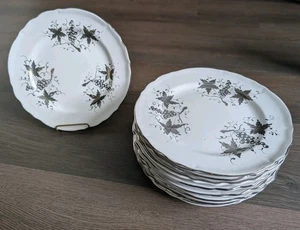 Vintage Italy 09183 White Silver Salad Plates 8.5” Grapevine 10 pc READ - Picture 1 of 10