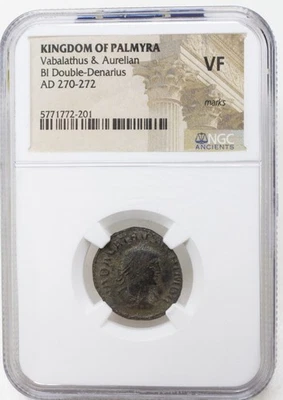 AE Coin of Vabalathus Aurelian NGC VF Grade – Roman History Bronze Piece - Image 1 of 4