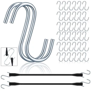 50 Pcs Tarp Strap Bungee Cord S Hooks Rust Resistant Steel Bungee Cords Metal... - Bild 1 von 6