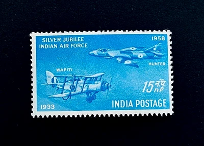 INDIA Stamp - 1958 Airplane Silver Jubilee Indian Air Force Sn 300 MNH   - Image 1 of 2