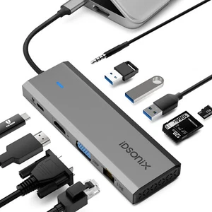 IDsonix 10 in 1 USB C Hub 4K HDMI Docking Station 100W PD USB 3.2 Ethernet SD/TF - Bild 1 von 11