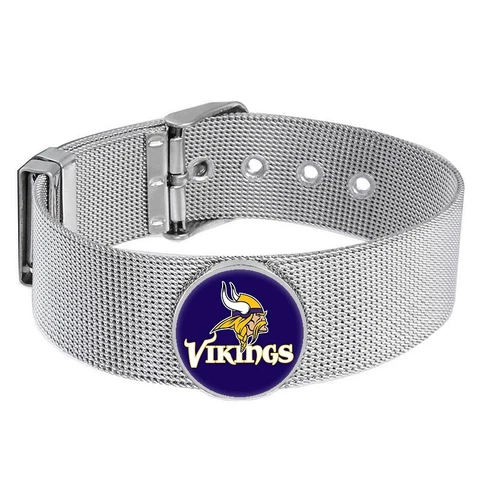 Minnesota Vikings Mens Womens Silver Adjustable Bracelet w Gift Pkg D6 Cover