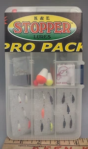 NEW K & E Stopper Pro Pack Ice Fishing Jigs Bobbers Hooks - Picture 1 of 4
