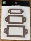 Making Memories Leather Label Holders Plain Tan Brown Card 3D Scrapbook Stickers