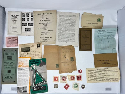 Lote de selos antigos e stamo colecionando efêmeros e catálogos - Imagem 1 de 4