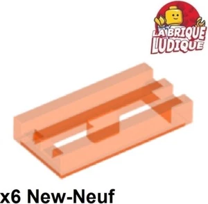 Lego 6x Tile Modified 1x2 Grille Radiator Trans Neon Neon Neon Orange 2412b NEW - Picture 1 of 1