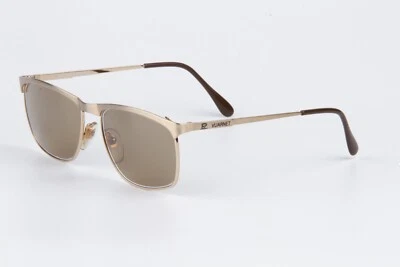 Gafas de sol personalizadas doradas Vuarnet 039 vintage gafas cuero marrón Foto 1 de 3