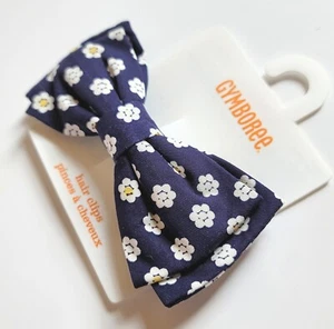 NWT Gymboree Girl "Flower Shower" Daisy Bow Hair Clip Navy Blue - Picture 1 of 2