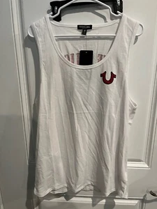 Camiseta sin mangas True Religion para hombre con logotipo de Buda grande blanca talla grande 700100 - Imagen 1 de 3