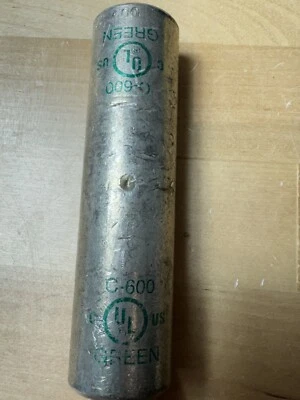 NSI Tinned Copper Splice Long Barrel 600 MCM (C-600) GREEN - Image 1 of 4
