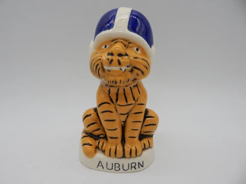Vintage Auburn University Tigers Ceramic Tiger Figure Cover