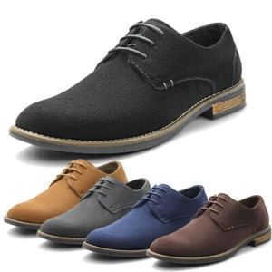 Men's Classic Suede Leather Dress Casual Lace up Oxfords Shoes US - Picture 1 of 32
