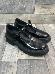 Zapatos Bibi Lou Cathy Mary Jane EU 38 UK 5 Negro Grueso Anthropologie Cuero* - Imagen 1 de 12