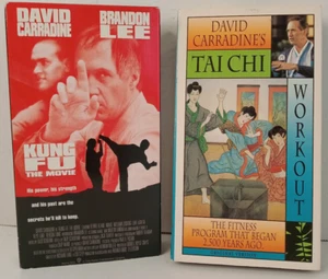 David Carradine's Tai Chi Workout VHS 1999 + Kung Fu the MOVIE VHS Lot of 2 - Picture 1 of 3