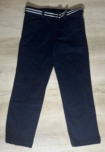 Polo Ralph Lauren Kids Boys Pants Navy Blue 4 Belted Stretch Polo Logo Cotton - Picture 1 of 6