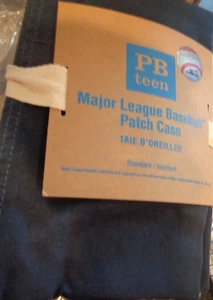 Pottery Barn Teen MLB Patch pillowcase navy blue Set 2 New no patch - Picture 1 of 2
