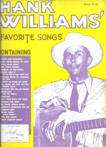 HANK WILLIAMS' FAVORITE SONGS 1953 MUSIC BOOK WITH PHOTO PAGES - Picture 1 of 3