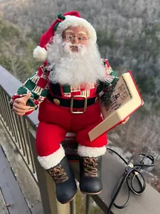 Holiday Creations Babbo Natale lettura libro di fiabe 1995 nastro musicale spina animata vintage - Foto 1 di 20
