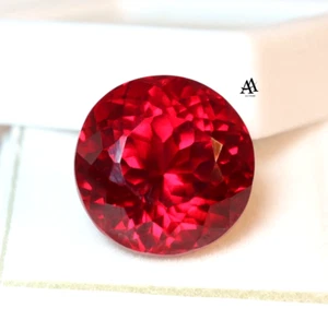 Certified Flawless 20.70 Ct Natural Burmese Red Ruby Round Cut Loose Gemstone - Picture 1 of 8
