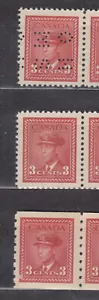 1942-3 #O251 PERFORATED OHMS #251 & #265 3¢ KING GEORGE VI WAR ISSUE F-VFNH - Picture 1 of 2