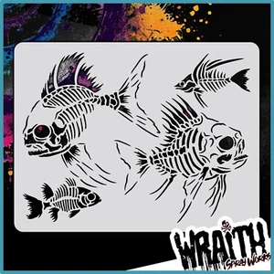 Bone Fish #1 - Reusable Airbrush Stencil Template - Picture 1 of 4