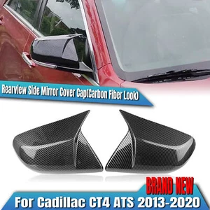 Car Side Door Rearview Mirror Cover Cap Trim For Cadillac CT4 ATS 2013-2024 2PCS - Bild 1 von 21