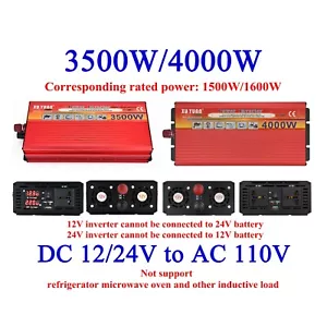 US New Portable Car Power Inverter DC 12V to AC 110V Converter 4000W - Picture 1 of 33
