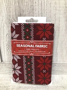 Seasonal Fabric Snowflakes Deer Precut 1- Yard 100% Cotton David Textiles New - Picture 1 of 4