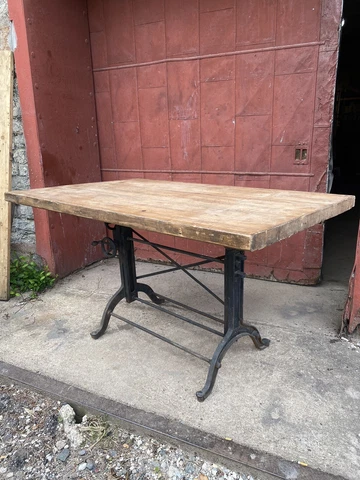 1920s Frederick￼ Post Industrial Cranking Cast Iron Drafting Table Office Study Cover