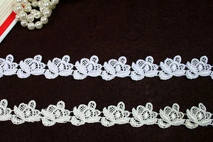 Unotrim 7/8 inches White Floral Vintage Venice Lace Trim By Yard - Picture 1 of 3