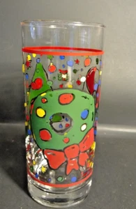 Block Christmas Party glass tumbler 6.25" tall - Picture 1 of 5