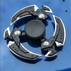 Black Silver Fidget Spinner Toy Boys Girls Adults Kids ADHD Focus Stress Metal - Picture 1 of 12