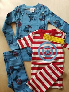 NWOT Hanna Andersson CAPTAIN AMERICA MARVEL SHORT LONG Organic Pajamas 100 4 $86 - Picture 1 of 9