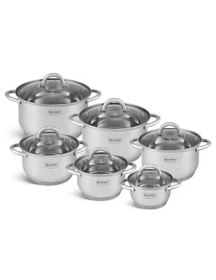 Set di padelle di lusso in acciaio inossidabile da 12 pezzi - Immagine 1 di 4