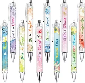 Tinlade 10 Pieces Christian Pens for Women Religious Ink Pink - Picture 1 of 7