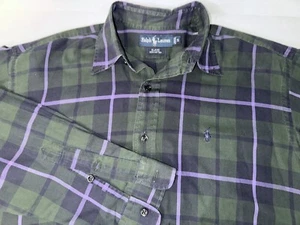 Ralph Lauren BLAKE Herren M Schwarz Lila Langarm Button Down Hemd - Bild 1 von 4