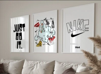 Juego de 3 Zapatos Nike Piezas de Arte Lienzo Arte de Pared Decoración del Hogar Foto 1 de 4