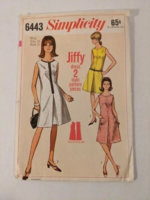 Simplicity Pattern 6443 Misses One Piece Jiffy Dress Size 10 - Image 1 of 4