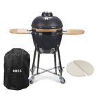 Boss Grill The Egg - 18 Inch Ceramic Kamado Style Charcoal Egg BBQ Grill EIQEGG