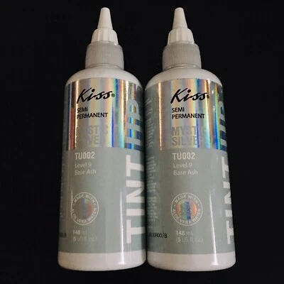 2 Kiss Semi Permanent Hair Color TintUp Mystic Silver Base Ash TU002 Level 9 Lot - Image 1 of 4