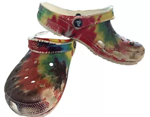 Crocs Men's 7 Women's 9 Classic Clogs Rainbow White Tie Dye - Picture 1 of 6
