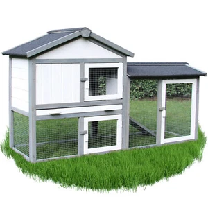 Hasenstall 146x86x52cm Grau Kunststoffwanne Hasenkäfig Kaninchenstall Wetterfest - Bild 1 von 6