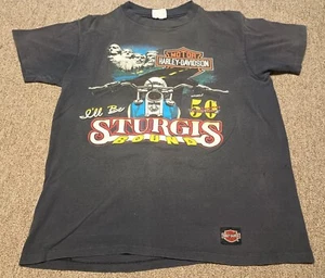 Harley Davidson Sturgis Shirt 50th Anniversary Black Hills Rally 1990 - Picture 1 of 9