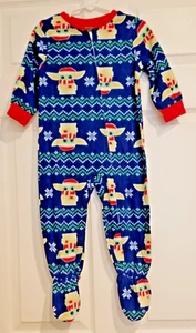 STAR WARS The Mandalorian Baby Yoda Grogu Fleece Footed Sleeper Infants Size 24M - Picture 1 of 9