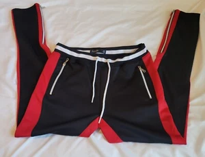 Felpa Hudson uomo joggers taglia L nera e rossa tasche comoda - Foto 1 di 9