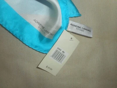 ADRIENNE    LANDAU   SILK  LONG  SCARF   11 in x 53 in  COLORFUL UMBRELLAS NWT - Image 1 of 4