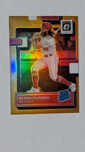 Brandon Marsh 2022 Panini Donruss Optic Rated Rookie #41 Orange Prizm /125 RC - Foto 1 di 2