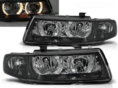 Scheinwerfer Angel Eyes für Seat Leon 1M / Toledo 1M Bj. 1999-2006 Schwarz - Bild 1 von 2